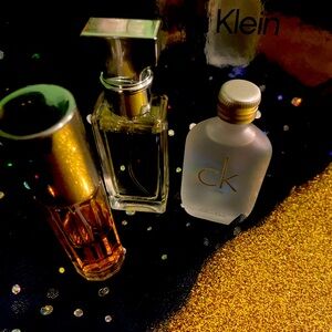 CALVIN KLEINE TRAVEL EDP TRIO Perfumes VNTG 90’s 2 NEW .5 Oz 15ml 1 USED (Xcape)
